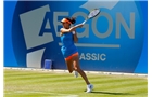 BIRMINGHAM, ENGLAND - JUNE 12:  Ana Ivanovic of Serbia hits a return during Day Four of the Aegon Classic at Edgbaston Priory Club on June 12, 2014 in Birmingham, England.  (Photo by Paul Thomas/Getty Images)